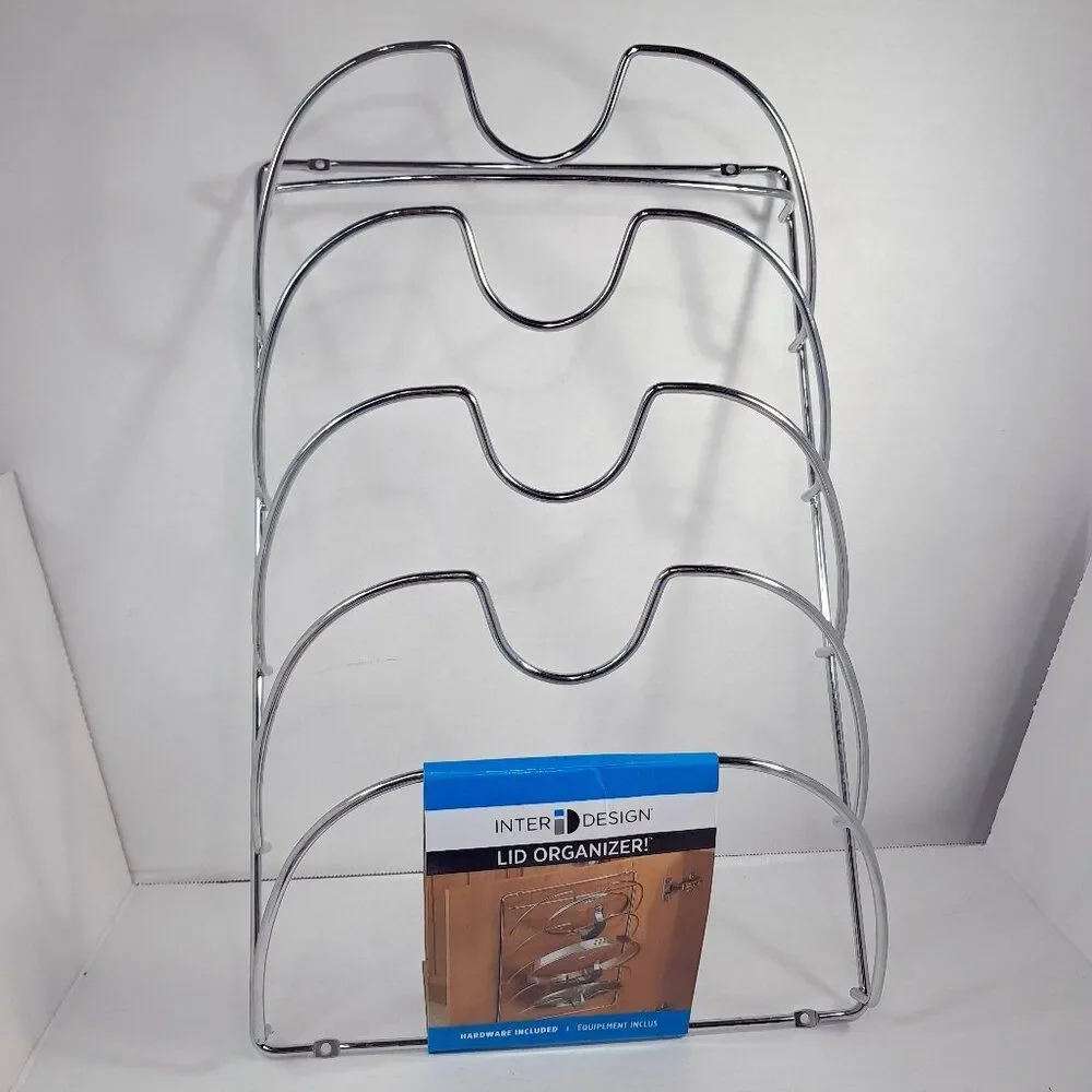 NEW Interdesign lid organizer rack metal for pots pans‎ Inter Design for door